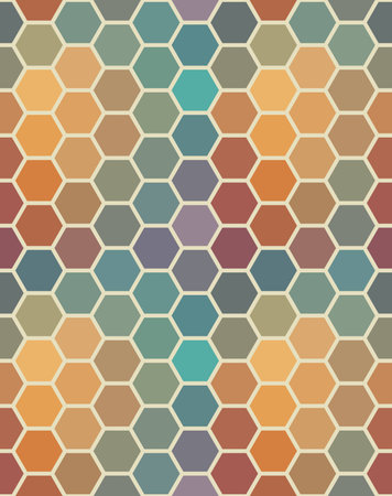 Colored seamless hexagon texture. Geometric pattern. のイラスト素材