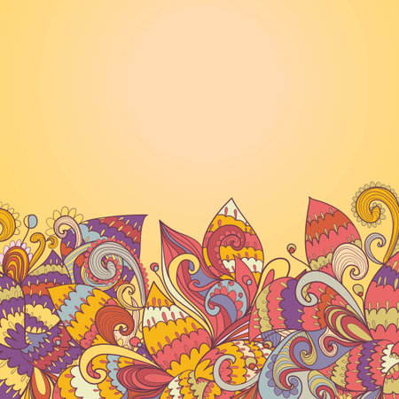 abstract background of petals and waves. Plant and wave elements. のイラスト素材