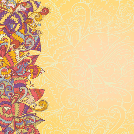 abstract background of petals and waves. Plant and wave elements.のイラスト素材