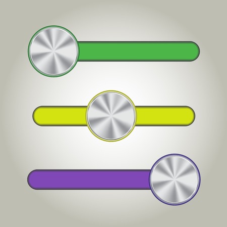 Web User Interface Set - Sliders. Colored elementsのイラスト素材
