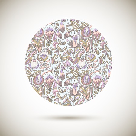 Abstract circle with flowers のイラスト素材