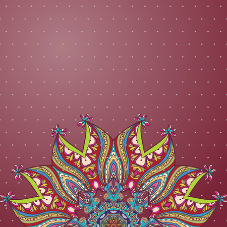 Circle hand drawn arabic style Ornament. Use as backdrop, greeting cardのイラスト素材
