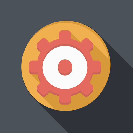 flat icon with a shadow. symbol settingsのイラスト素材
