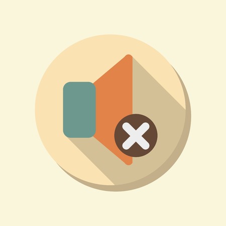 flat circle web icon. retro color circle icon. loudspeakerのイラスト素材