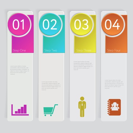Template infographic. Design number banners template graphic or website layout. With iconのイラスト素材