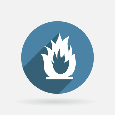 fire sign. Circle blue icon with shadow.のイラスト素材