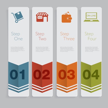 Infographic. Design number banners template graphic or website layout. With iconのイラスト素材
