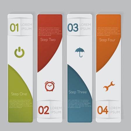 Infographic. Design number banners template graphic or website layout. With iconのイラスト素材