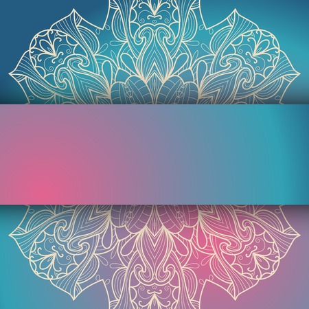 Circle lace hand-drawn ornament card. Use as backdrop, greeting cardのイラスト素材