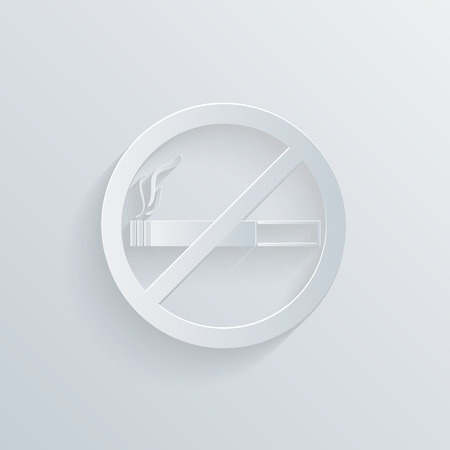 No smoking sign. paper circle flat icon with a shadowのイラスト素材