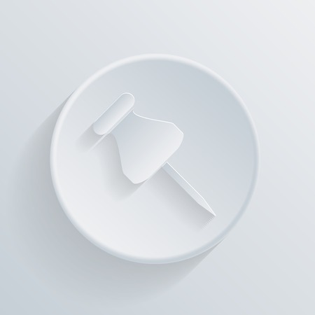 circle white paper icon with a long shadow.  pin for papersのイラスト素材