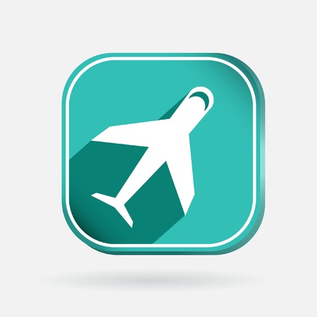 airplane sign. Color square iconのイラスト素材