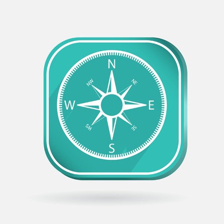 Color icon with shadow. compass sign. colored buttonのイラスト素材
