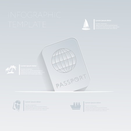International passport. Theme holidays. Template infographic or website layout.のイラスト素材