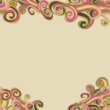 border with abstract hand-drawn pattern. ornament patternのイラスト素材