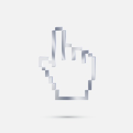 mouse hand cursor. pixel viewのイラスト素材