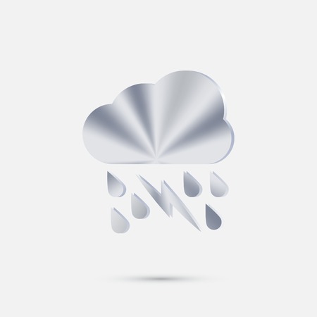 cloud rain lightning sign.  the weather iconのイラスト素材