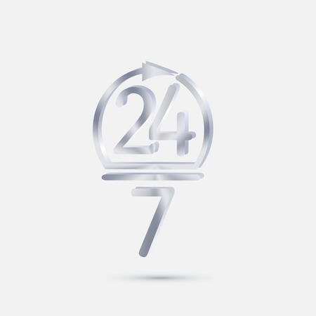 character 24 7 sign.のイラスト素材