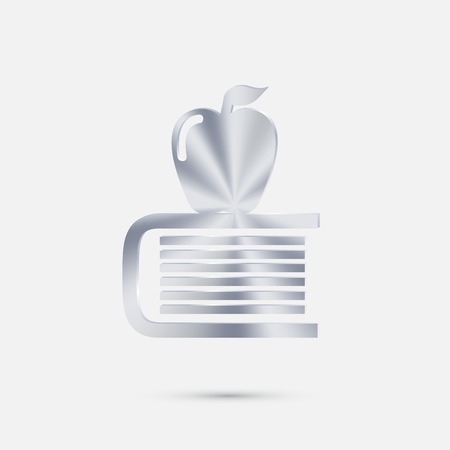 Books tower with apple icon. Education signのイラスト素材