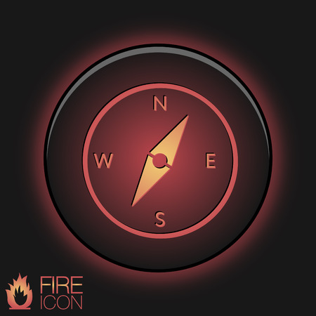 compass sign. colored button, icon orienteering, traveling or camping in the woodsのイラスト素材