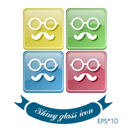 mustache and glasses. hipster icon symbol .のイラスト素材