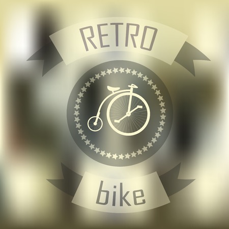 Hipster blur retro vintage label background with bicycle.のイラスト素材