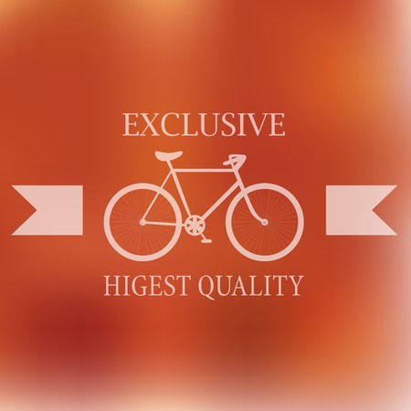 Hipster blur retro vintage label background with bicycle.のイラスト素材
