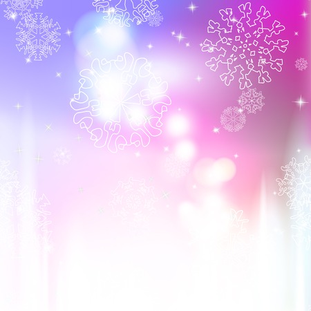 New year multicolor blur background with snowflakesのイラスト素材