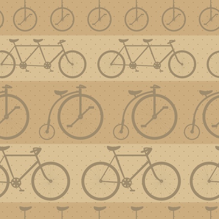 Retro bicycle pattern, hipster background. Seamless textureのイラスト素材