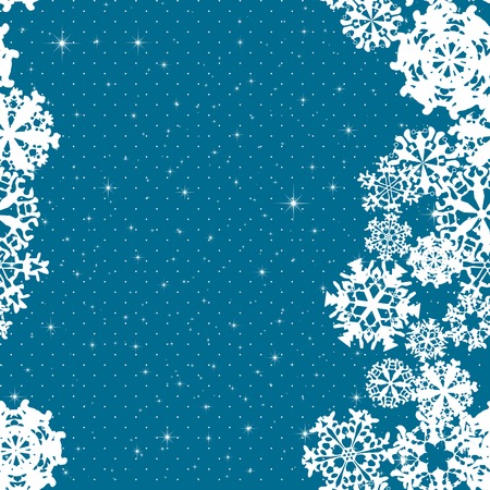 Snowflakes Winter seamless border, seamless texture, endless pattern. Use as greeting cardのイラスト素材