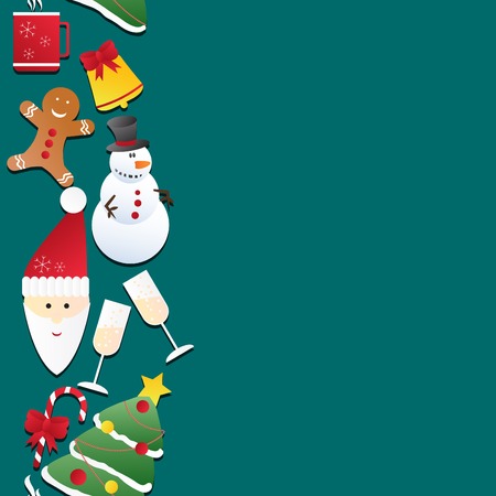New year seamless border. Endless Christmas template. Use as a greeting cardのイラスト素材