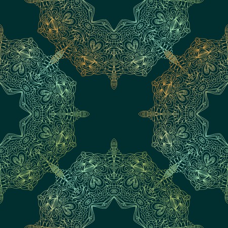 Circle lace hand-drawn ornament card. Ornamental round lace pattern, circle background with many details. Use as backdrop, greeting cardのイラスト素材