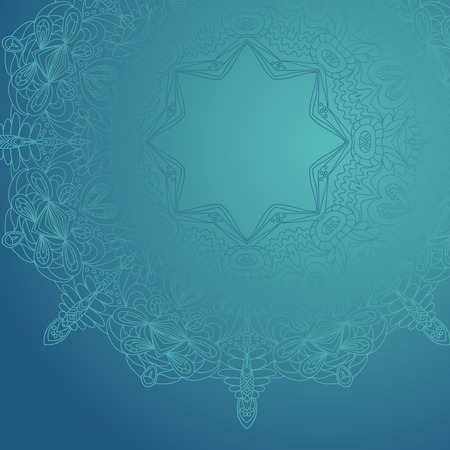 Circle lace hand-drawn ornament card. Ornamental round lace pattern, circle background with many details. Use as backdrop, greeting cardのイラスト素材