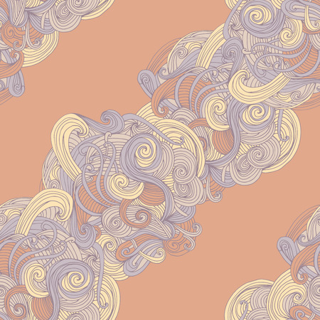 Abstract seamless hand-drawn wave pattern. Use as pattern fill or surface texture. Full color seamless wavy backgroundのイラスト素材