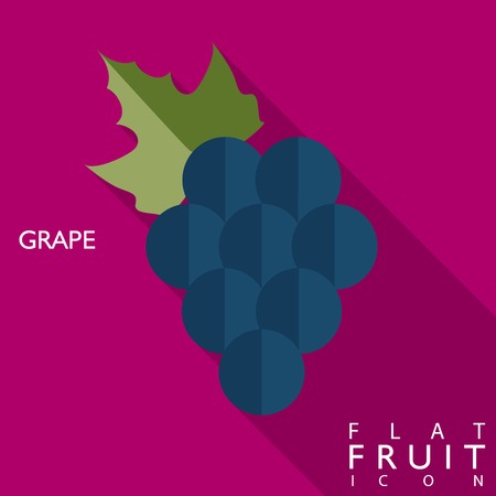 Grape flat icon with long shadow. Use as a icon or greeting cardのイラスト素材