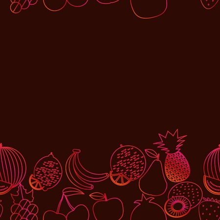 Fruit seamless border pattern. のイラスト素材