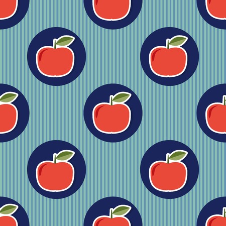 Apple pattern Seamless texture with ripe red apples. のイラスト素材