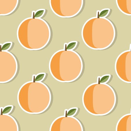 Peach pattern Seamless texture with ripe peaches. のイラスト素材