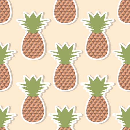 Pineapple pattern Seamless texture with ripe red pineapples. のイラスト素材