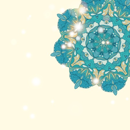 Circle lace hand-drawn ornament card. Use as backdrop, greeting cardのイラスト素材