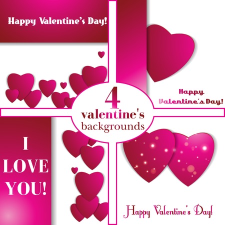 Valentines day. Abstract paper hearts. Love. Valentine background with heartsのイラスト素材