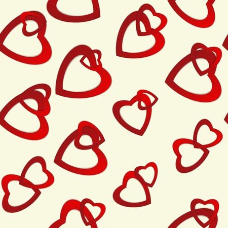Valentines day. Abstract paper hearts. Love. Valentine background with hearts. Seamless patternのイラスト素材
