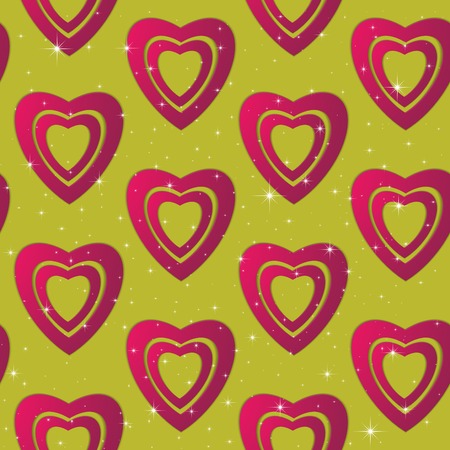 Valentines day. Abstract paper hearts. Love. Valentine background with hearts. Seamless patternのイラスト素材