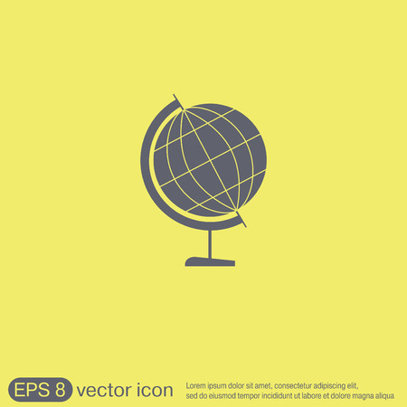 globe symbol of geography. symbol icon geography , the study of the world and the countries on the planet Earthのイラスト素材