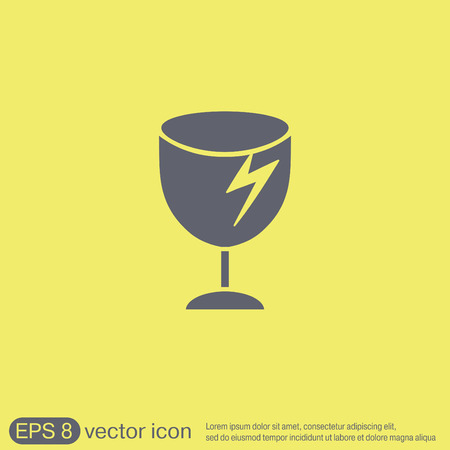 fragile glass icon. logistics symbolのイラスト素材