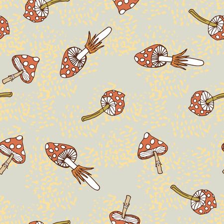 Seamless vector pattern of amanitaのイラスト素材