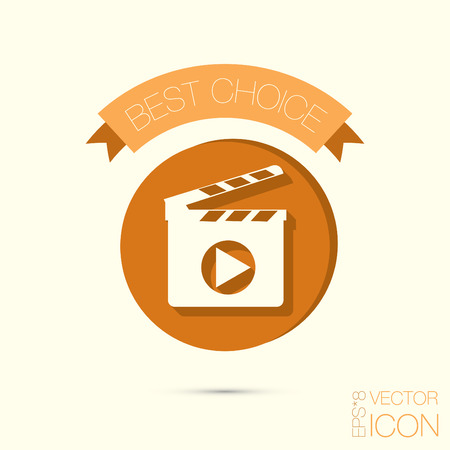 Slate Board sign. symbol of cinema.のイラスト素材