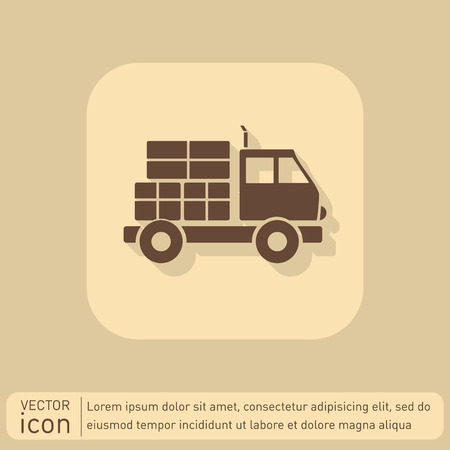 Truck. Logistic icon. Transportation symbol. symbol icon laden truck. carriage of the goods or thingsのイラスト素材
