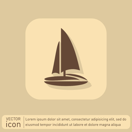 sailing ship symbol . icon boat steamer.  sailboat signのイラスト素材