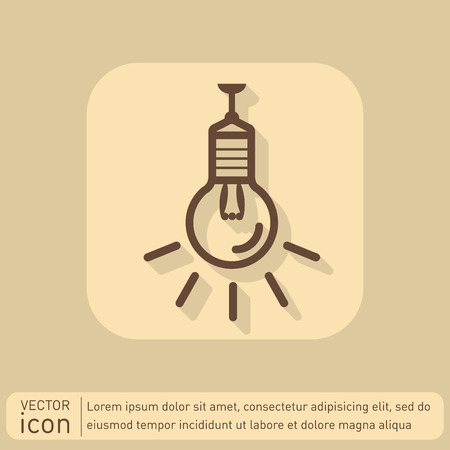 lightbulb sign. character ideas. incandescent lamp . icon of electric lightのイラスト素材